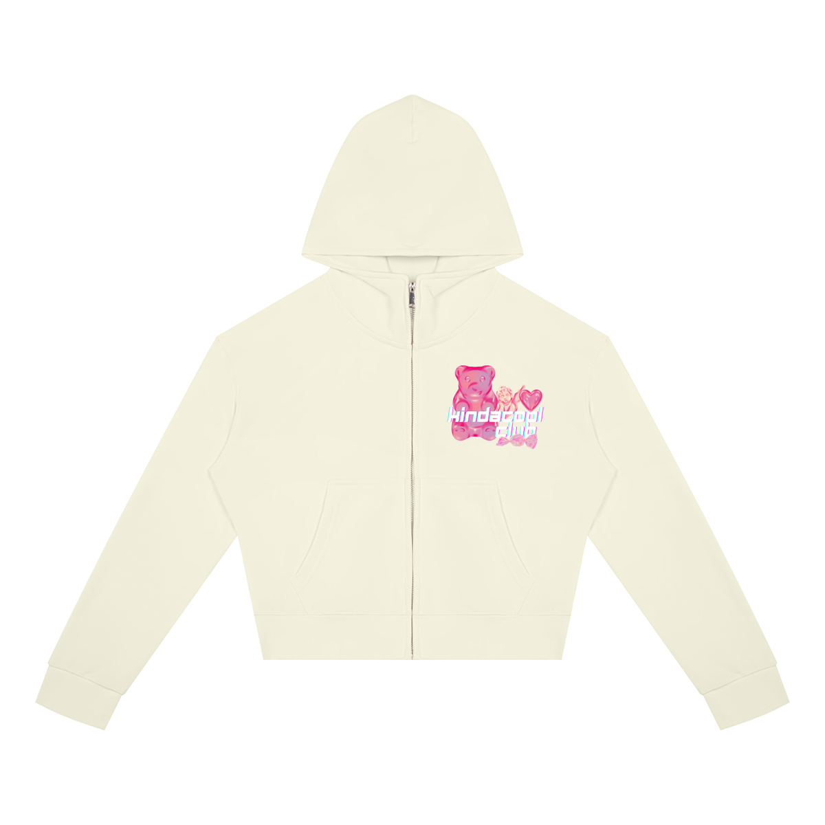 Candy Women's Crop Full Zip Hoodie