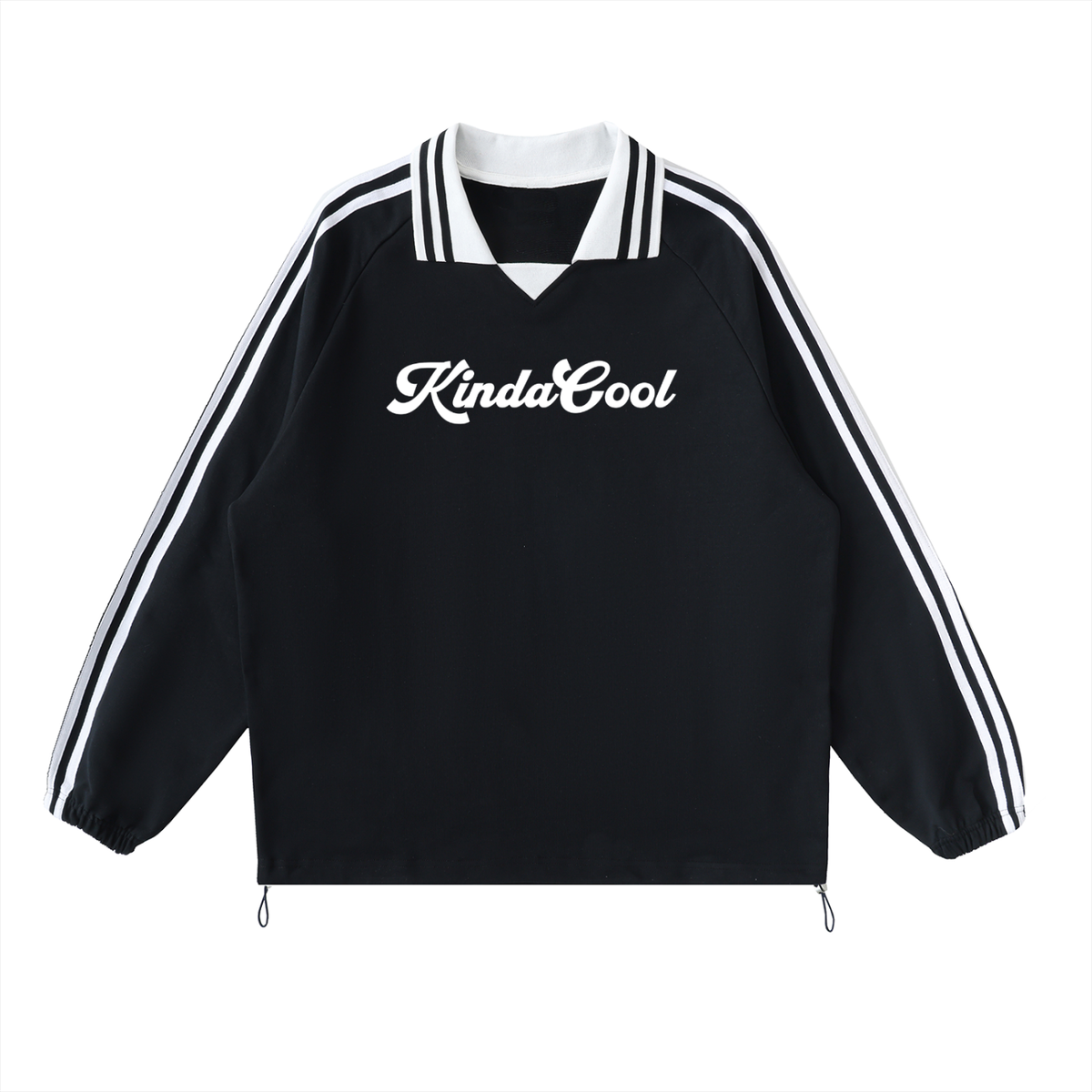 Classic Striped Lapel Collar Sweatshirt