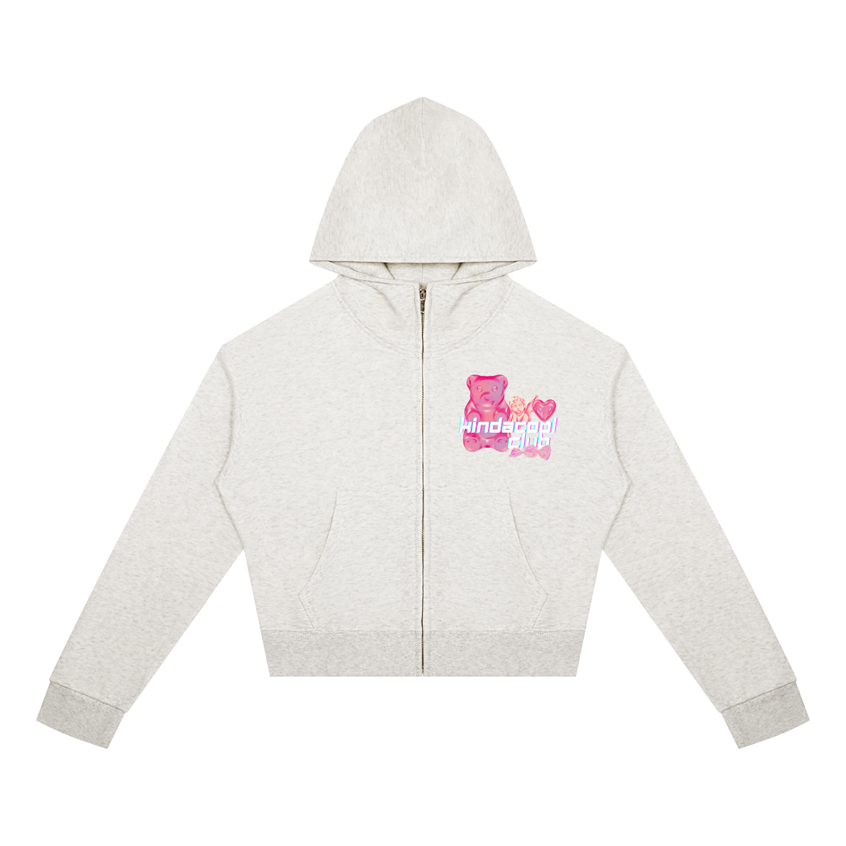 Candy Women's Crop Full Zip Hoodie